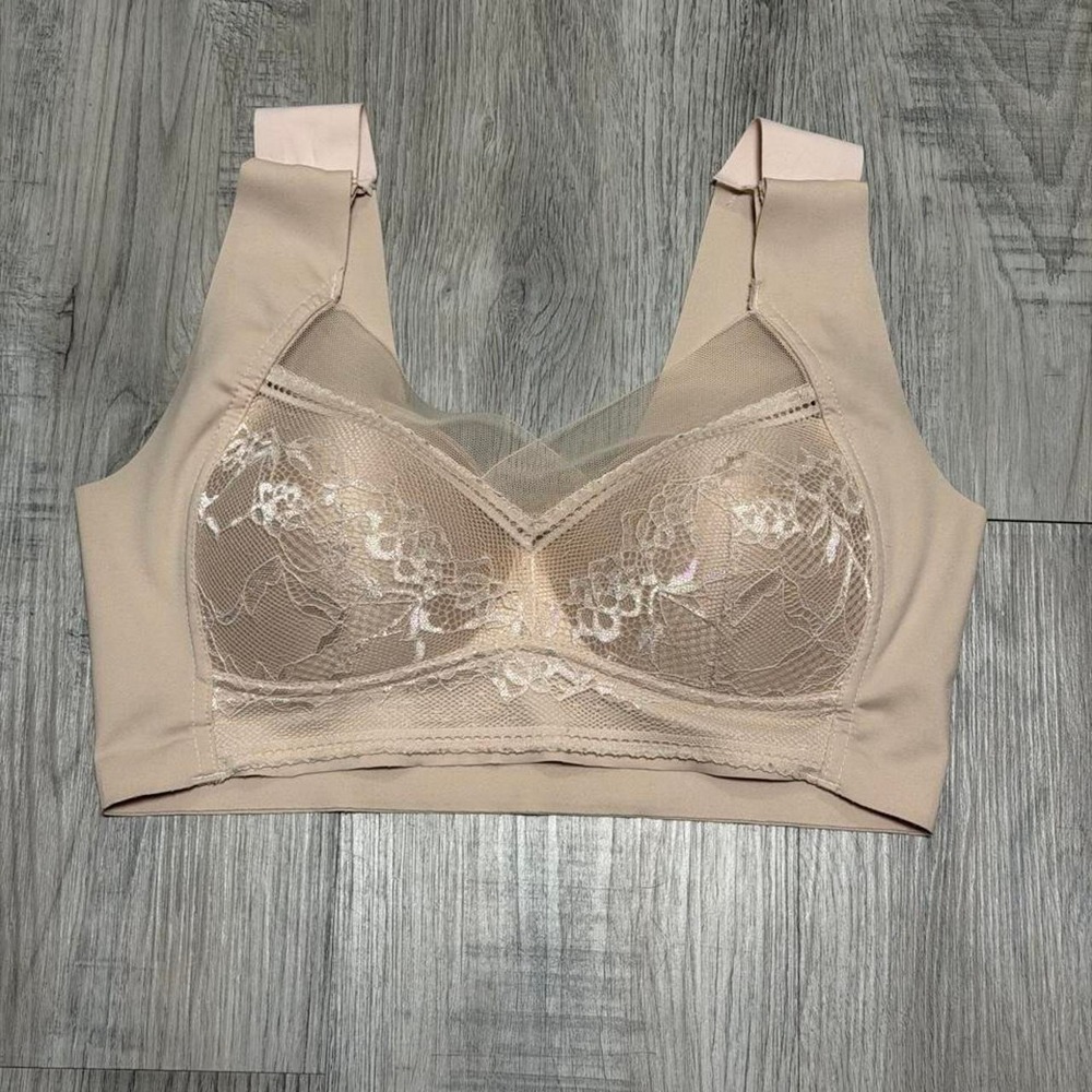 Unbranded Lace Balconette Bra Women Size M Tan Cream Modern